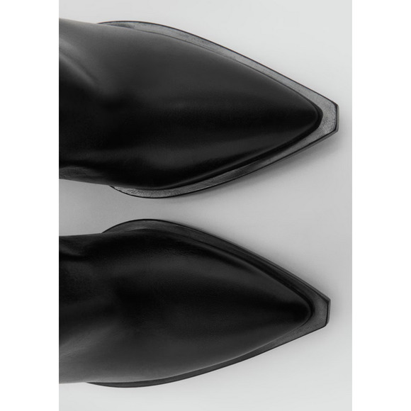 NEW MANGO MNG BLACK LEATHER COWBOY BOOTS SZ 38 7.5 - Picture 6 of 10